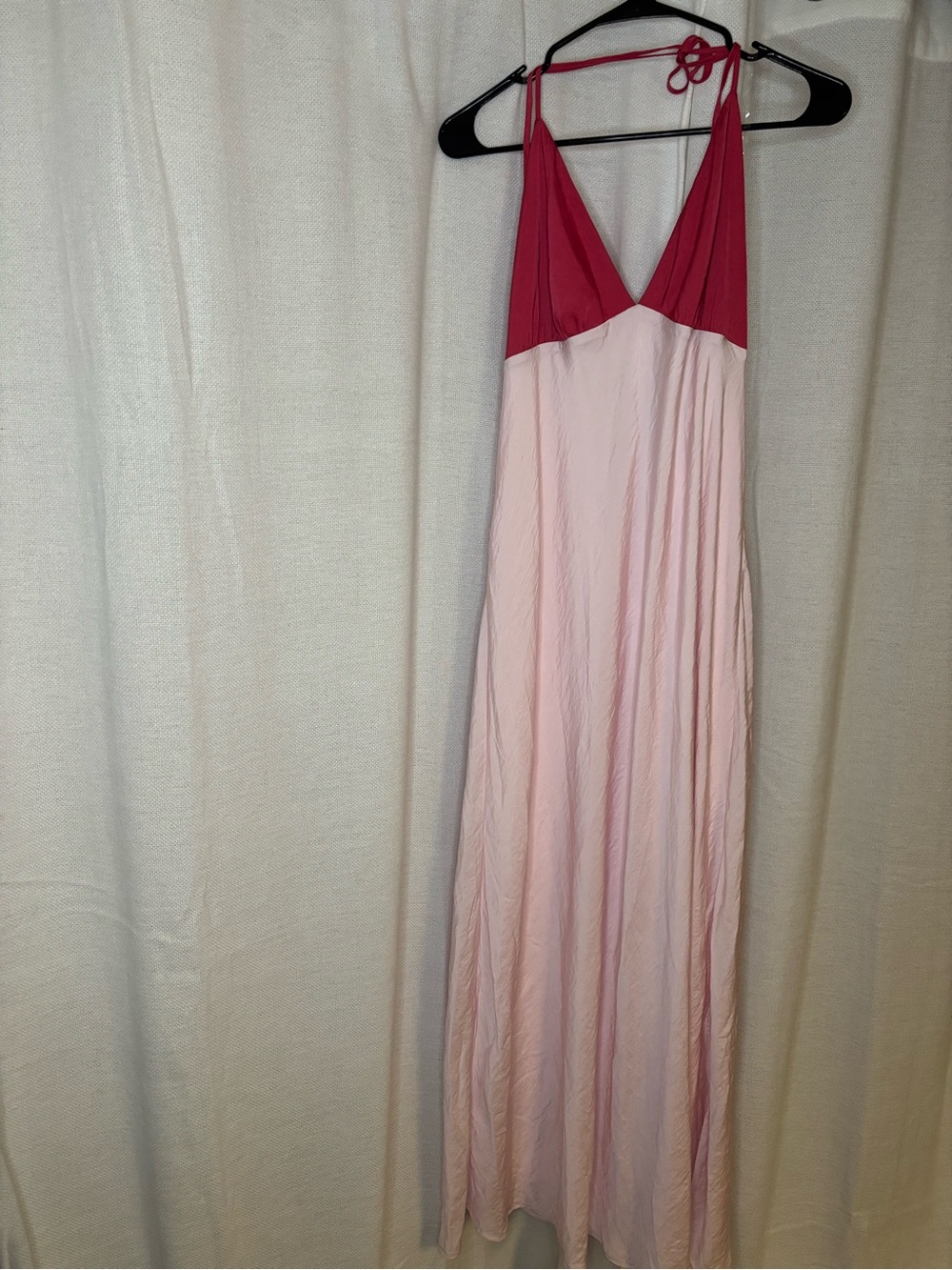 Xhilaration Two-Tone Pink Halter Maxi Dress